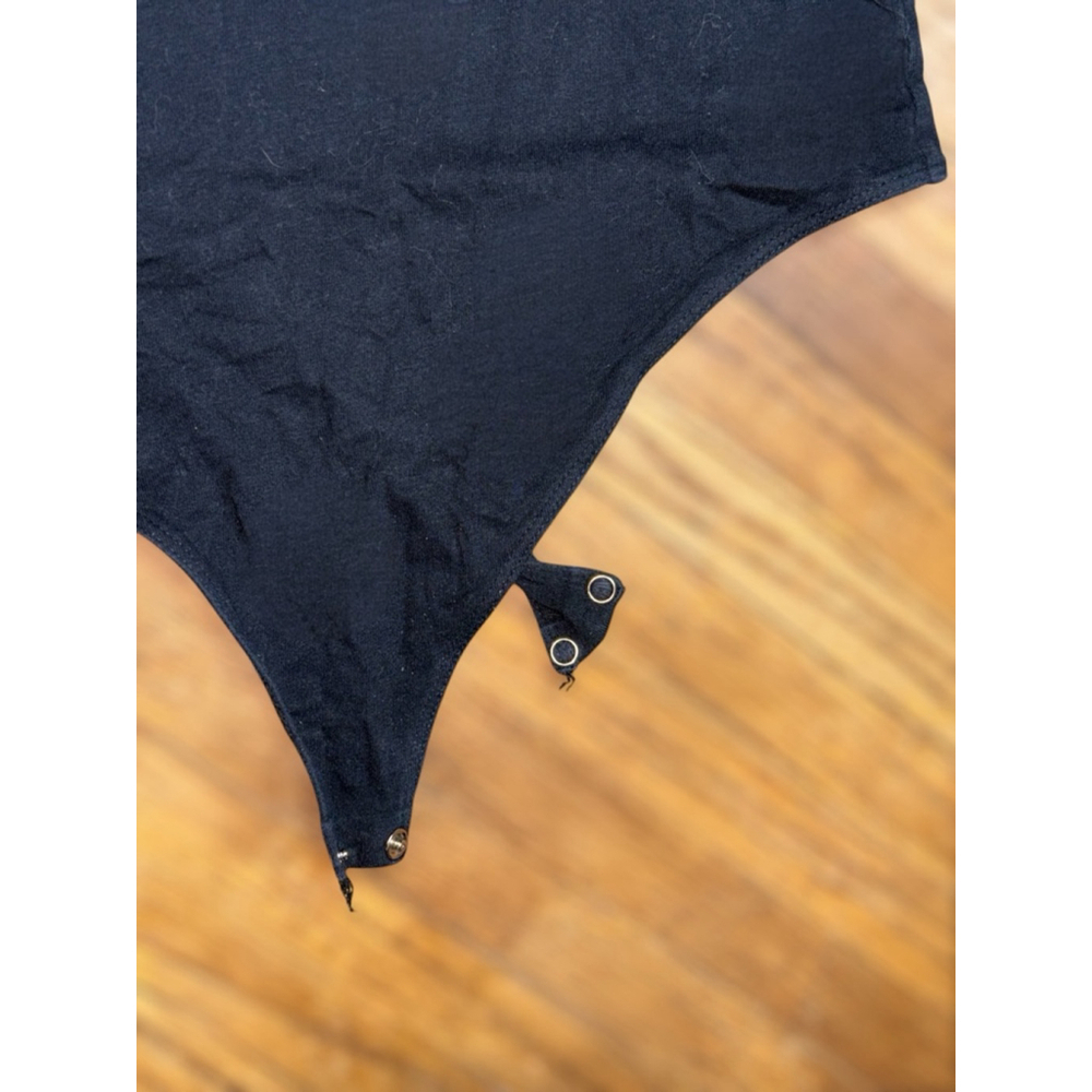 KOAJ Womens Medium Black “Out Of Your League” High Neck Bodysuit Skater Punk GUC - Picture 3 of 9